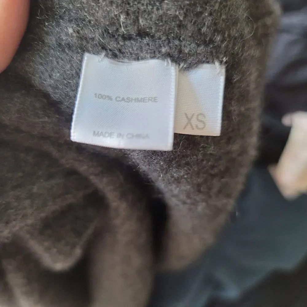 Kokun gray 100% cashmere open front cardigan